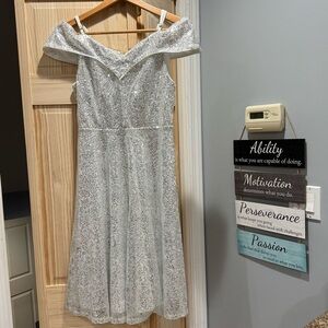 Silver Off-Shoulder Dress